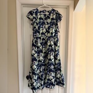 A New Day Dress - Navy and Cream Floral